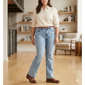 Tommy Hilfiger Jeans Womens Sz 14L Blue Boyfriend Bootcut 2002 Vintage Logo New